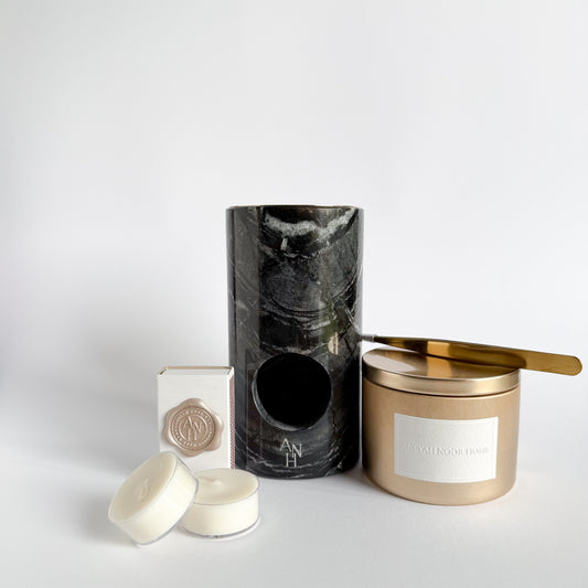 Bakhoor Ritual Set Black Wood Marble